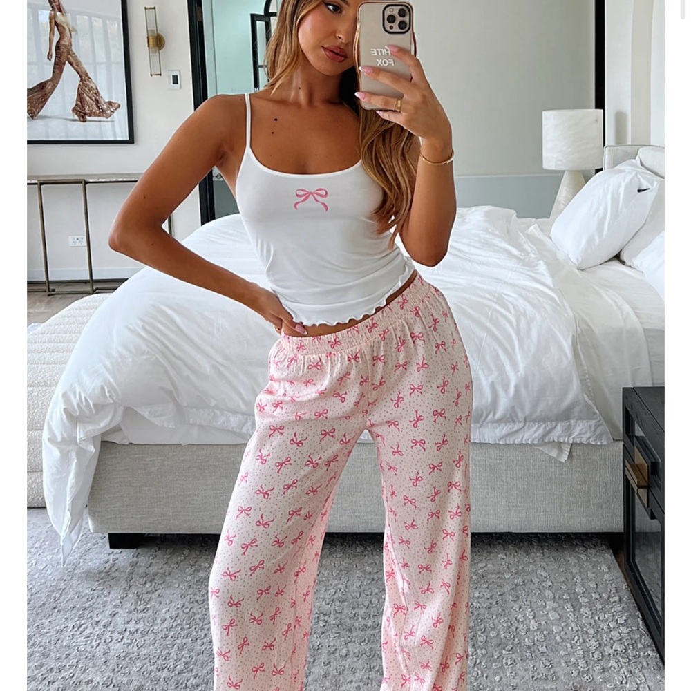 White fox boutique bow pajamas